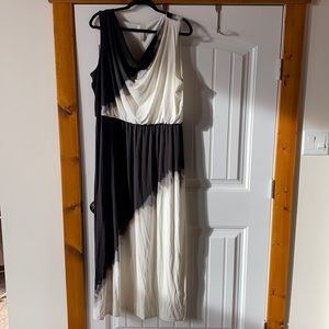 Women’s black and white and grey ankle length dress